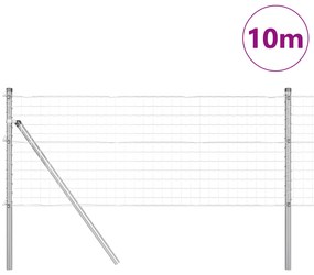 Cerca Euro da com 7 Postes 0.6x10 m Aço Galvanizado