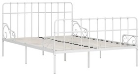 Estrutura de cama com estrado de ripas 140x200 cm metal branco