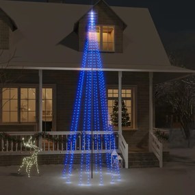 343528 vidaXL Árvore de Natal mastro de bandeira 732 LEDs 500 cm azul