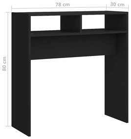 Mesa consola 78x30x80 cm derivados de madeira preto