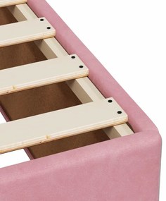 Cama boxspring com colchão 120x200 cm veludo rosa