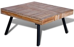 Mesa de centro quadrada em madeira de teca reciclada