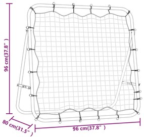 Rede de ressalto para futebol ajustável 96x80x96 cm aço e PE