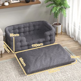 PawHut Cama para Cães Grandes Cama para Animais de Estimação com 2 Alm