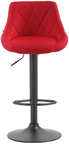 Banco de bar Lazio em tecido e com estrutura preta 46 x 83-104 x 49 cm Vermelho