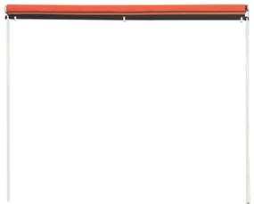 Toldo retrátil 100x150 cm laranja e castanho