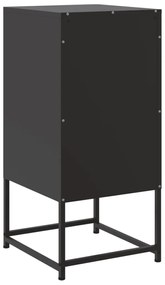 Mesas de cabeceira 2 pcs 36x39x78 cm aço preto