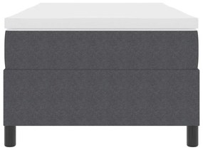 Cama Box com Colchão Cinza Escuro - 100 x 200 cm, Tecido Cotele