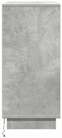 Cômoda de Cabeceira vidaXL com LED Cinza Concreto 71x34,5x75 cm Madeir
