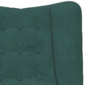 Cadeira Relaxante vidaXL Veludo Verde Escuro