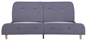 Estrutura de cama sem colchão 150x200 cm tecido cinzento-claro