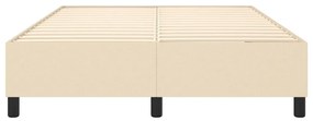 Estrutura de cama sem colchão 140x200 cm tecido cor creme