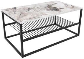 Mesa de Centro Asude – Branco e Preto – 95x42x55 cm