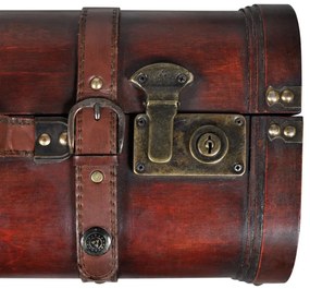 Conjunto de 2 baus de madeira castanhos 2 peças