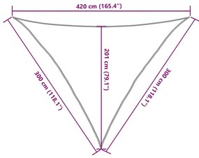Para-sol estilo vela 160 g/m² 3x3x4,2 m PEAD terracota