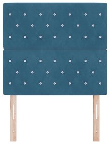 Cabeceira LED em veludo azul escuro, 100 cm