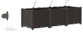 Jardineiras de Jardim 1 pc Castanho 120 x 40 x 37.5 cm Plástico
