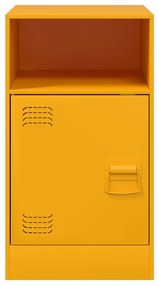 Mesas de cabeceira 2 pcs 34,5x39x62 cm aço amarelo mostarda