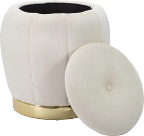BANCO COM ARMAZENAMENTO PARIS Ø 43X43 CM CREME E DOURADO