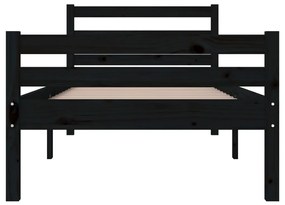 Estrutura de cama 100x200 cm madeira maciça preto