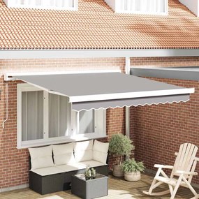vidaXL Toldo Retrátil Manual Cinza Claro 300x250 cm