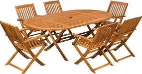 Conjunto de jardim Boston 7 peças em madeira de acácia