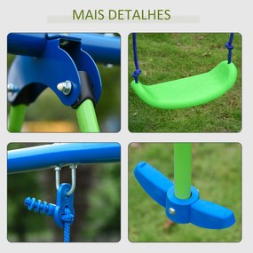 Conjunto de Baloiços de Jardim de Metal com Altura Ajustável Baloiços