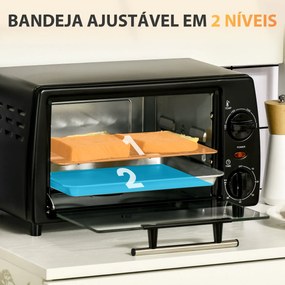 Mini Forno Elétrico 10 Litros 750W com Temperatura até 230 °C Temporiz