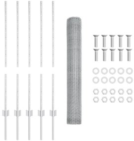 Postes de Cerca vidaXL 10 pcs U-Channel 100 cm Aço Galvanizado