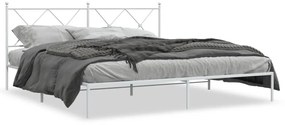 Estrutura de cama com cabeceira 180x200 cm metal branco