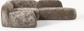 Sofá de canto modular em teddy-bouclé Wolke (4 lugares)