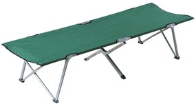 Outsunny Cama Campismo Dobrável Estrutura Metálica Confortável Carga 136 kg Ideal Praia Viagens 193x64x40 cm Verde Prática | Aosom Portugal