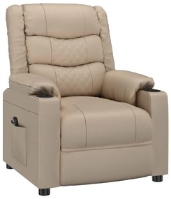 Poltrona reclinável elétrica couro artificial cor cappuccino