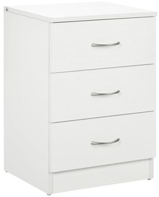 Mesa de Cabeceira Moderna Mesa de Cabeceira com 3 Gavetas e Puxadores