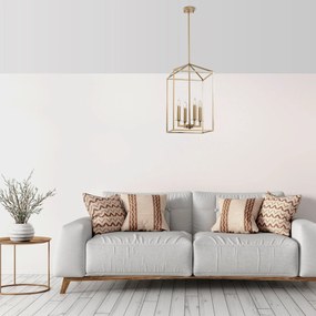 Candeeiro de Teto Till – Dourado – 35 x 35 x 107 cm