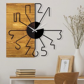 Relógio de Parede Decorativo Mas-029 – Nogueira e Preto – 58 x 3 x 58