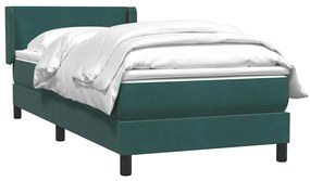 Cama com molas/colchão verde-escuro 80x220 cm veludo