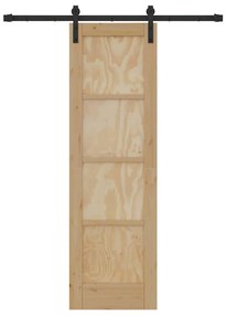 Porta Deslizante com Conjunto de Ferragens 61x198.5 cm Madeira Maciça