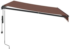 Toldo retrátil automático com luzes LED 300x250 cm castanho