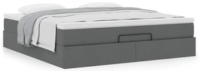 Estrutura de cama otomana com colchão 180x200cm cinzento escuro