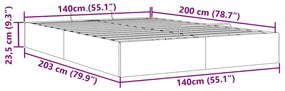 Estrutura de cama otomana sem colchão 140x200 cm tecido azul