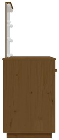Toucador c/ luzes LED 95x50x133,5 cm pinho maciço castanho mel