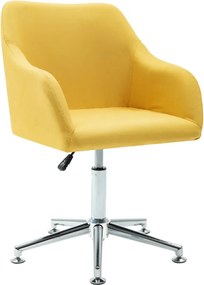 vidaXL Cadeira de jantar giratória tecido amarelo