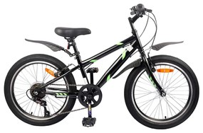 vidaXL Bicicleta Infantil 24 Polegadas 6-Speed para 8-12 anos Preto