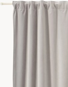 Cortinas escurecedoras em veludo com multi-banda Rush, conjunto de 2, L 135 cm