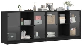Estante c/ portas 204x37x75 cm derivados de madeira preto