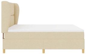 Cama Box Spring com Colchão VidaXL Creme 180x200 cm Tecido