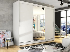 Roupeiro Closico 122, Branco, 215x250x58cm, 204 kg, Portas de roupeiro: Deslizante, Número de prateleiras: 9, Número de prateleiras: 9