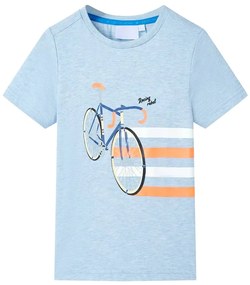 T-shirt para criança azul-suave mesclado 128