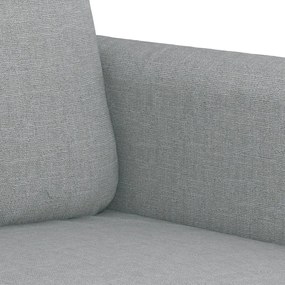 3 pcs conjunto de sofás com almofadas tecido cinzento-claro